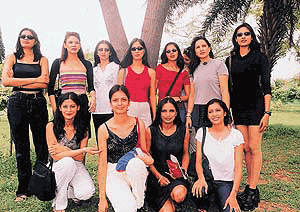 Participants for the Mandap fashion show, to be held on Thursday, strike a pose at North Park, Panchkula, on Wednesday