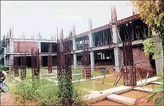 A view of the incomplete judicial complex at Patiala. 