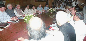 Prime Minister Atal Behari Vajpayee  in a meeting with the Chief Minister of southern states on Kaveri water issue at his office in New Delhi on Friday