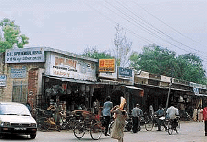 Shops outside Dr B.L. Kapoor Momorial Hospital�