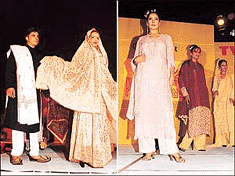 Models sashay down the Chandigarh Club ramp at a show organised by TVS-Suzuki on Thursday.