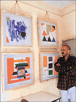 Brij with some of his creations at his studio in Sector 11, Chandigarh on Tuesday
