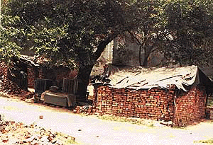 A portion of a Kidwai Nagar park that has been allegedly encroached upon. � Photo by Inderjeet Verma