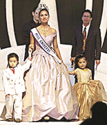 BANGKOK : Miss Universe 2000 Lara Dutta smiles as she models at a fashion show to raise fund for Aids patients at a hotel in Bangkok on Wednesday