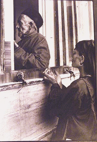 A picture at a photo exhibition in New Delhi on the voices of Kashmiri Muslim women aptly summarises the uncertainty in which they live