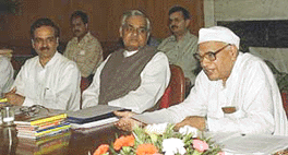 Prime Minister Atal Bihari Vajpayee presiding over the annual meeting of Gandhi Smriti in New Delhi on Tuesday