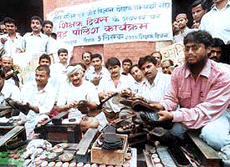 Teachers protesting in Patna.