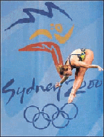 Canadian Emelie Heynsmen dives from the ten-metre platform during training at the Olympic Aquatic Center in Sydney on Friday.