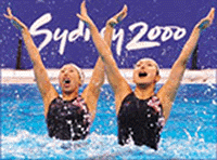 The Japanese synchronised swimming team, during a training session at the Olympic pool on Monday.