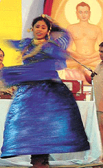 Shamreshta Mukherjee presents a dance at a musical night in Ludhiana on Saturday.