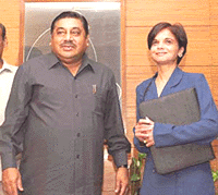 elhi Police Commissioner Ajay Raj Sharma with South African Chief Prosecutor for Edwin King Commission of inquiry into corruption in cricket Shamila Batohi at police head-quarters in New Delhi on Monday