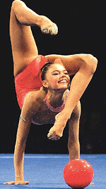 Russian Alina Kabaeva, who will take part in the gymnastic rhythmic women's individual all-around event.