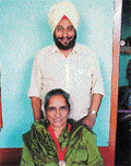 Bibi Jagir Kaur Sekhon, Mayor of Greenwich, with her husband Mahan Singh Sekhon at her native village of Issowal nearLudhiana. 