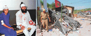 Manjit Kaur and Maninder Singh, who were injured in a clash between SGPC members and vendors outside Nada Sahib Gurdwara
