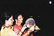 Moon keeps its date with fasting women on Karva Chauth in Chandigarh on Monday night