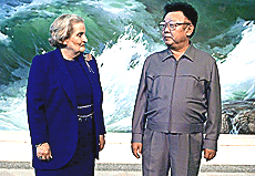 North Korean leader Kim Jong-il and US Secretary of State Madeleine Albright
