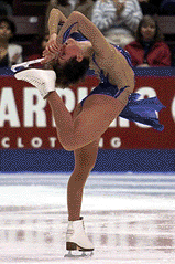 Michelle Kwan of the USA performs during the ladies short programme at the Skate Canada International figure skating competition at the Hersey Centre in Mississauga, Ontario.