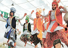 Students perform bhangra on the concluding day of the Youth Festival organised at Government College, Sector 46, in Chandigarh on Thursday. 