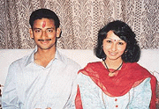 A file photo of Sqn Ldr Anil Sharma and Deepika Sharma.