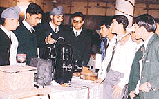 A model of biogas plant made by the students of Class XI on display at the science exhibition at CFC Public School, BRS Nagar, Ludhiana on Monday.