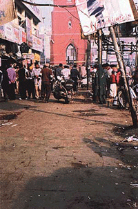 A view of the area near Ghanta Ghar on Friday morning after all roadside vendors were removed from the place.