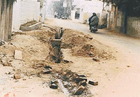 A view of Major Sham Singh Road, which has been dug up and has remained uncovered for several days now.