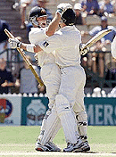 Australia's captain Adam Gilchrist and Damien Martyn.