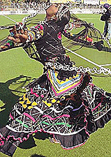 A Rajasthani kalbalia dancer shows her skills in Ludhiana.