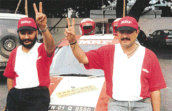 Karandip Singh (left) with his navigator Jaidass Menon of Bangalore.