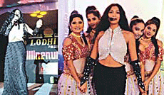 Shewta Shetty performs with her troupe in Ludhiana on Sunday evening. 