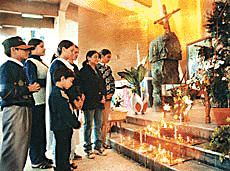 Devotees offer Christmas prayers at Catholic Church, Sector 19, Chandigarh, on Monday.