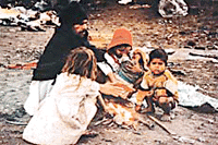 Thawing the cold within � A family celebrates New Year as any other cold day in Ludhiana on Monday.
