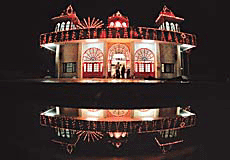 A brightly lit gurdwara in Sector 20, Chandigarh, on the Gurpurb night on Tuesday. 