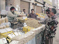 Peanuts, reoris and gajak at a shop in Ludhiana.