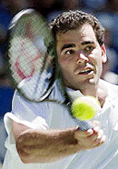Pete Sampras at the Australian Open in Melbourne on Friday