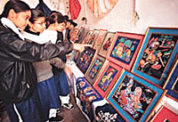Students of Government Model School, Sector 33, at the annual exhibition of the school in Chandigarh on Friday