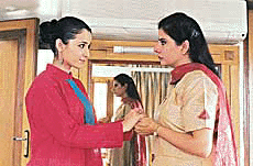 Simone (left) and co-star in Tum Pukar Lo.
