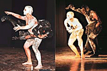 French artistes Frederic Herrera and Christopher Trainean present �The Burrow�  a dance drama show based on a novel by Kafka at the Government College of Art auditorium, Sector 10, on Wednesday.