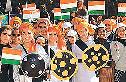 Students of Nav Bal Niketan Public School, Sector 12-A, perform at their annual prize distribution function on Saturday in Panckhula.