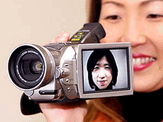 Matsushita unveils the new 3-CCD digital video camcorder Digicam NV-MX2000 in Tokyo on Monday.