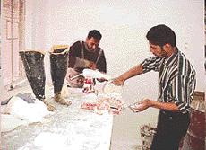 Artificial limbs being made at Bharat Vikas Parishad in Ludhiana.