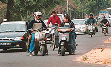 Chasing love: Cupid can strike anywhere, even in the middle of the road, especially on Valentine�s Day in Chandigarh.