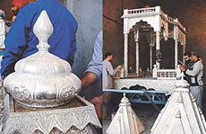 The magnificent silver chariot that will lead the shoba yatra on Shivaratri.