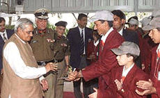 Prime Minister Atal Behari Vajpayee with Kashmiri children