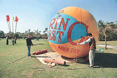 Preparations underway for the 15th annual Spring Fest in Sector 5, Panchkula, on Thursday.