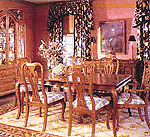 The dining room of the designer house