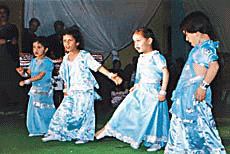 Students of Pine Wood Nursery School perform on the occasion of annual day celebrations held at Panjab University Extension Library on Saturday.