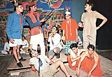 Students of Punjab Engineering College present a play Ek Tha Gadha at PECFEST on Saturday.