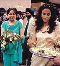 Celebrated writer Shobha De inaugurates a book shop in Ludhiana on Sunday. Photo Rajesh Bhambi