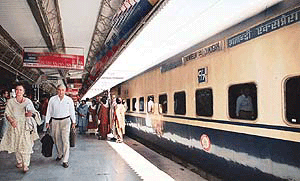 Shatabdi Express at the Chandigarh railway staton on Monday.